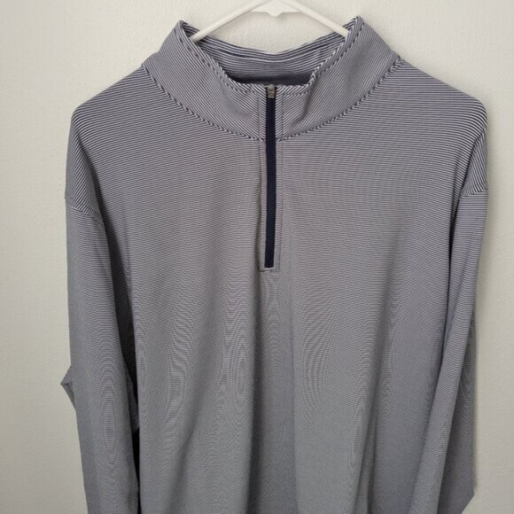 Peter Millar Half Zip Striped Pullover, XXL - Picture 4 of 5